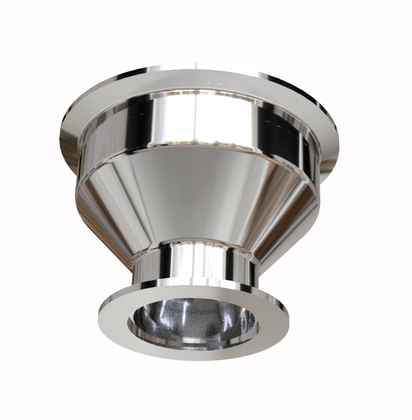 4" tri-clamp to KF50 flange, SS304 adapter