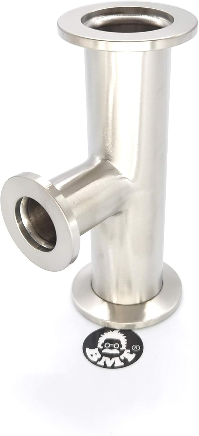 Unequal Tee, KF25 flange to KF16, SS304, Superior grade