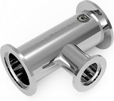 Unequal Tee, KF40 flange to KF25, SS304, Superior grade