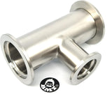 Unequal Tee, KF40 flange to KF25, SS304, Superior grade