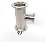 Unequal Tee, KF40 flange to KF25, SS304, Superior grade