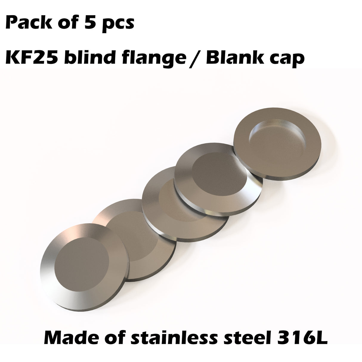 KF25 Blank flange blank Cap, SS316L