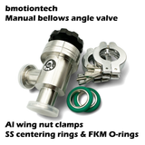 KF25 Vacuum angle valve, bellow seat, Manual