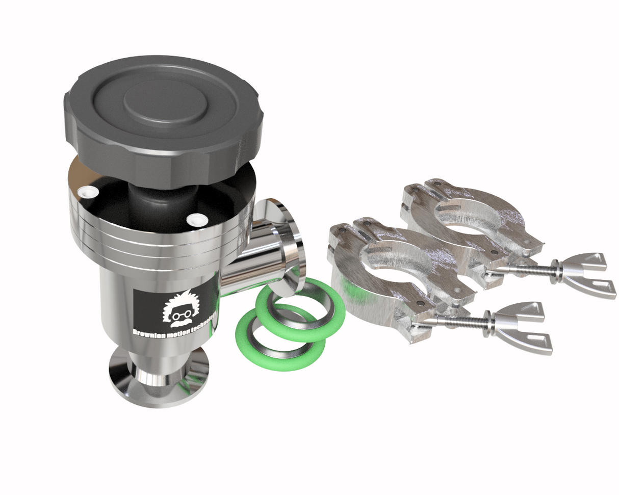 KF25 Vacuum angle valve, bellow seat, Manual