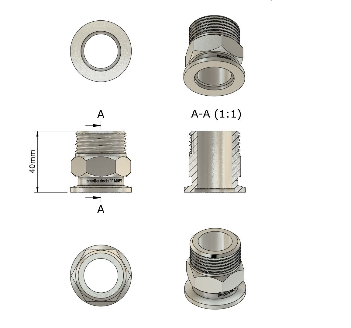 1" MNPT X KF25 Flange