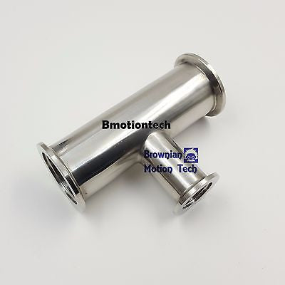 Tee Reducer, Both ends KF-40(NW40) to middle KF-25 (NW25), SS 304
