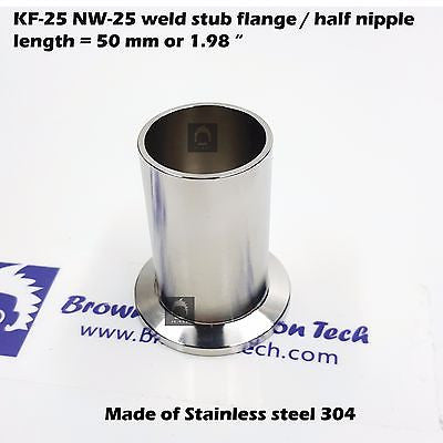 KF25 NW25 flange half nipple / weld stub flange length = 5 cm 1.98"