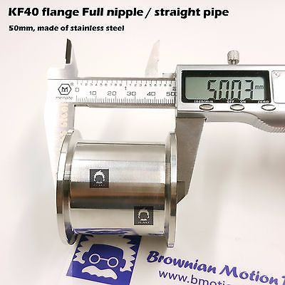 KF40 NW40 QF40 flange stainless steel full nipple length 5 cm or 1.98"