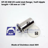 KF25 NW25 flange half nipple / weld stub flange length = 5 cm 1.98"