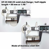 KF25 NW25 flange half nipple / weld stub flange length = 5 cm 1.98"
