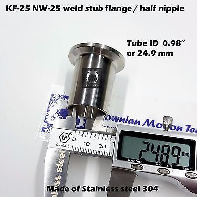 KF25 NW25 flange half nipple / weld stub flange length = 5 cm 1.98"