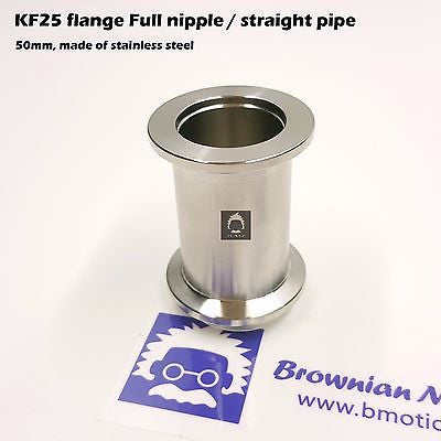 KF25 NW25 QF25 flange stainless steel full nipple length 15 cm or 5.9"