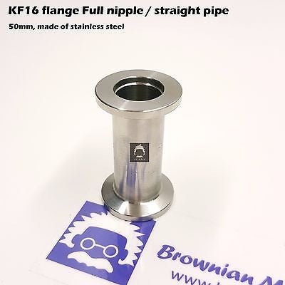 KF16 NW16 QF16 flange stainless steel full nipple length 5 cm or 1.98"