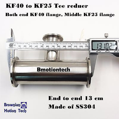 Tee Reducer, Both ends KF-40(NW40) to middle KF-25 (NW25), SS 304