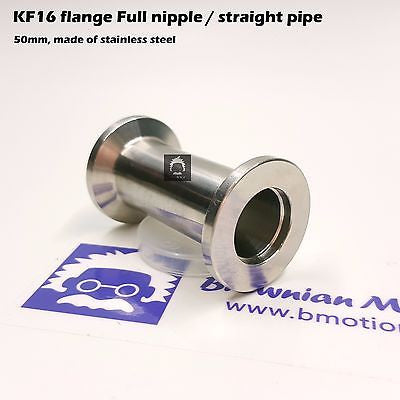 KF16 NW16 QF16 flange stainless steel full nipple length 5 cm or 1.98"