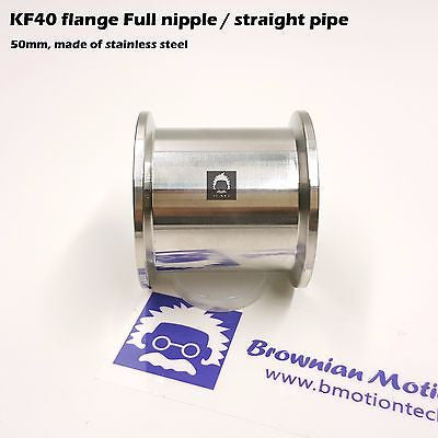 KF40 NW40 QF40 flange stainless steel full nipple length 5 cm or 1.98"