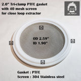 Sanitary 2" Tri-Clamp PTFE  Screen Gasket  w/ 40 mesh for close loop extractor