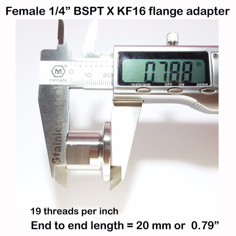 1/4" Female BSP R series  KF16 flange stainless steel vacuum adapter