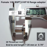 1/8" Female BSP R series X KF16 flange stainless steel vacuum adapter