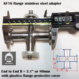 KF16 Cross vacuum adapter, 4 ways all ends KF16 flange SS 304, finely polished