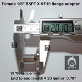 1/8" Female BSP R series X KF16 flange stainless steel vacuum adapter