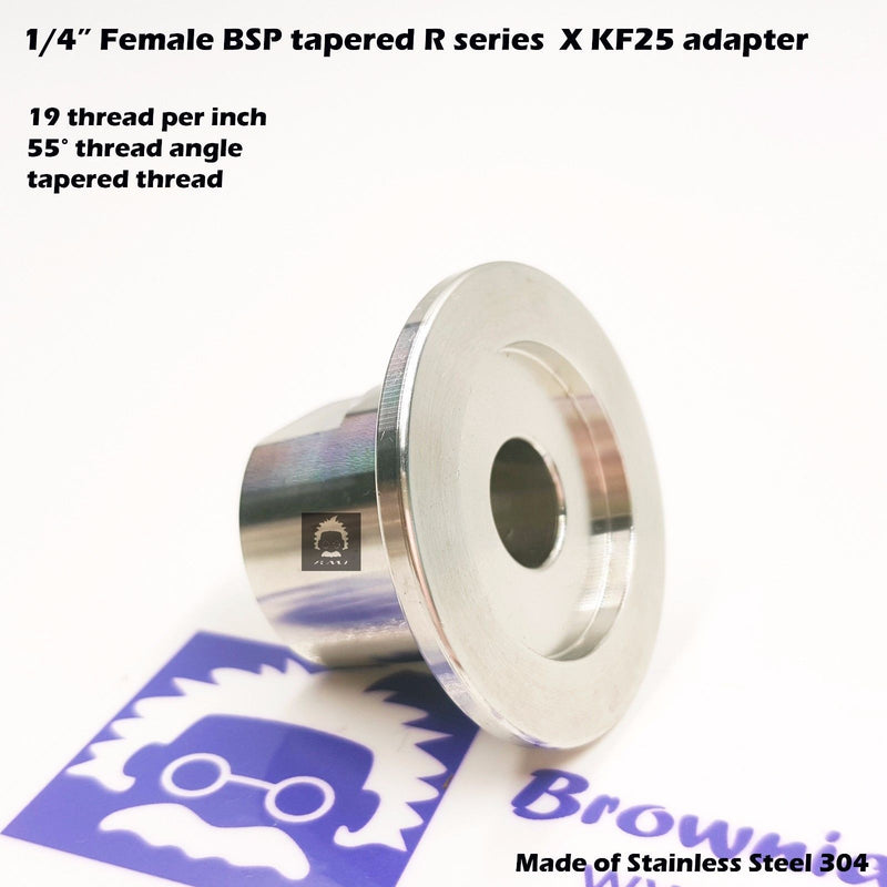 1/4" Female BSP R series X KF-25 flange stainless steel vacuum adapter