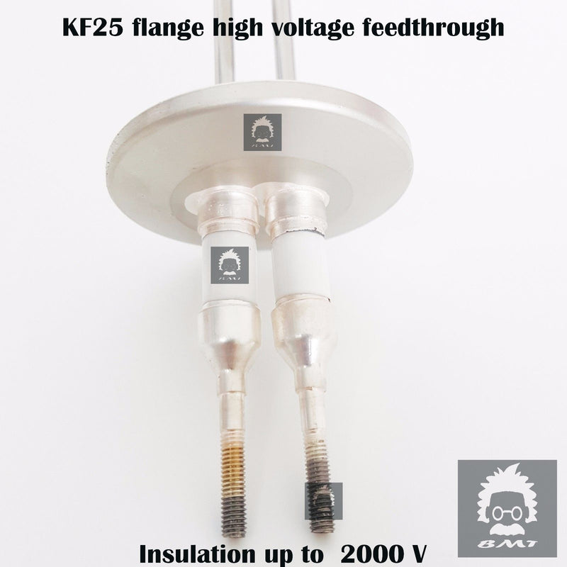 KF25 flange electrical high voltage vacuum feed-through 2 Poles M3 insulation 2KV