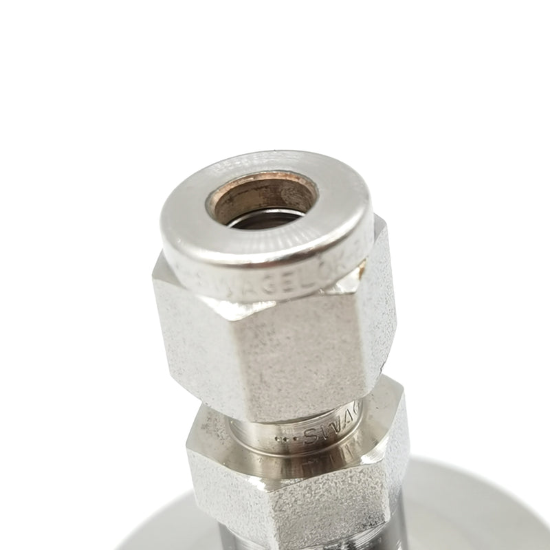 1/4" double ferrule compression fitting to KF25 flange adapter