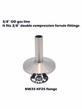 3/8" OD Gas Tube x KF25 flange