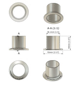 KF, Butt weld flange, for inch tube welding, 40mm end to end