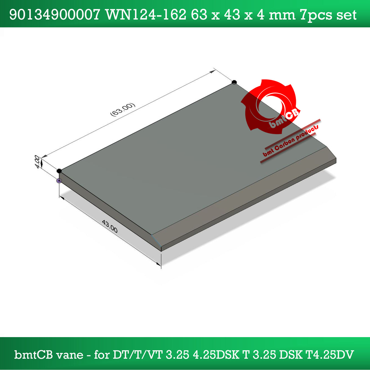 Becker 90134900007 | WN 124-162 | 63-43-4 | 7 Pcs PM kit