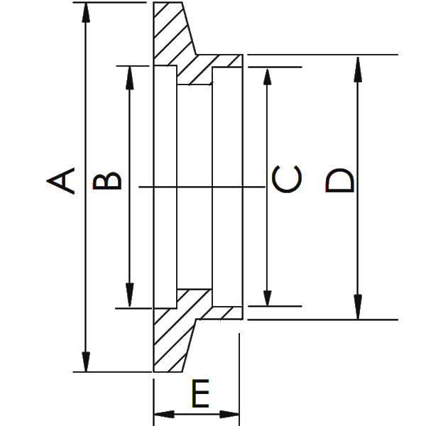 Socket weld flange, KF40, for 1-1/2" OD tubing